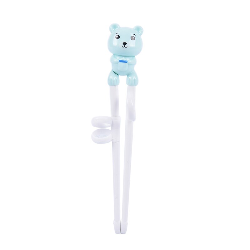 Sød munk/bjørn lære træning spisepinde børn børn kinesiske spisepinde lære køkken tilbehør 18cm*3cm 1 par: Bære grøn