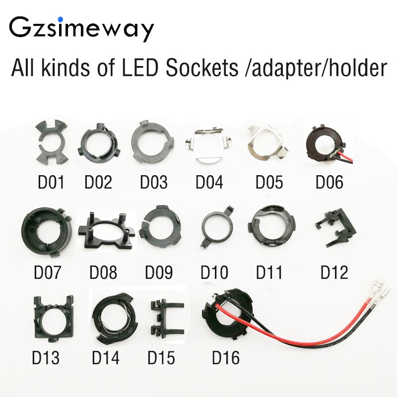 Gzsimeway Car led H7 Headlights Adapters bulb Holder H1 Sockets Base Auto Lamp Adaptors for focus low beam and high beam H7