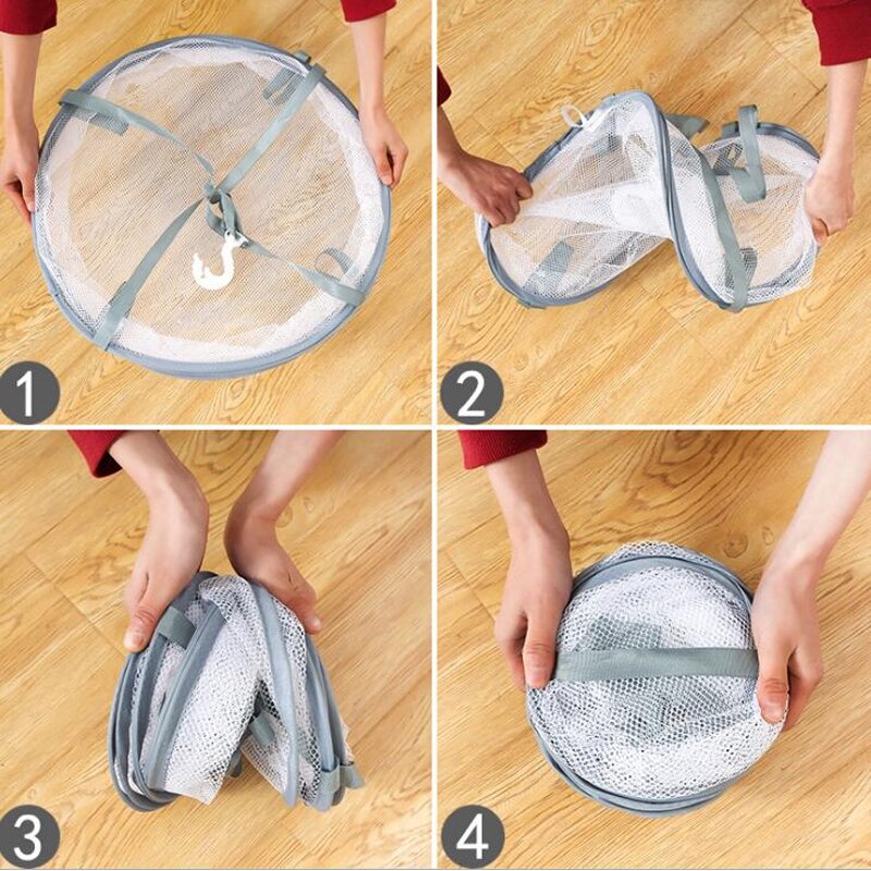 Round Clothes Dryer Laundry Basket Garment Rack Folding Hanging Sweater Drying Cloth Net Dry Rack Hanger For Underwear Socks