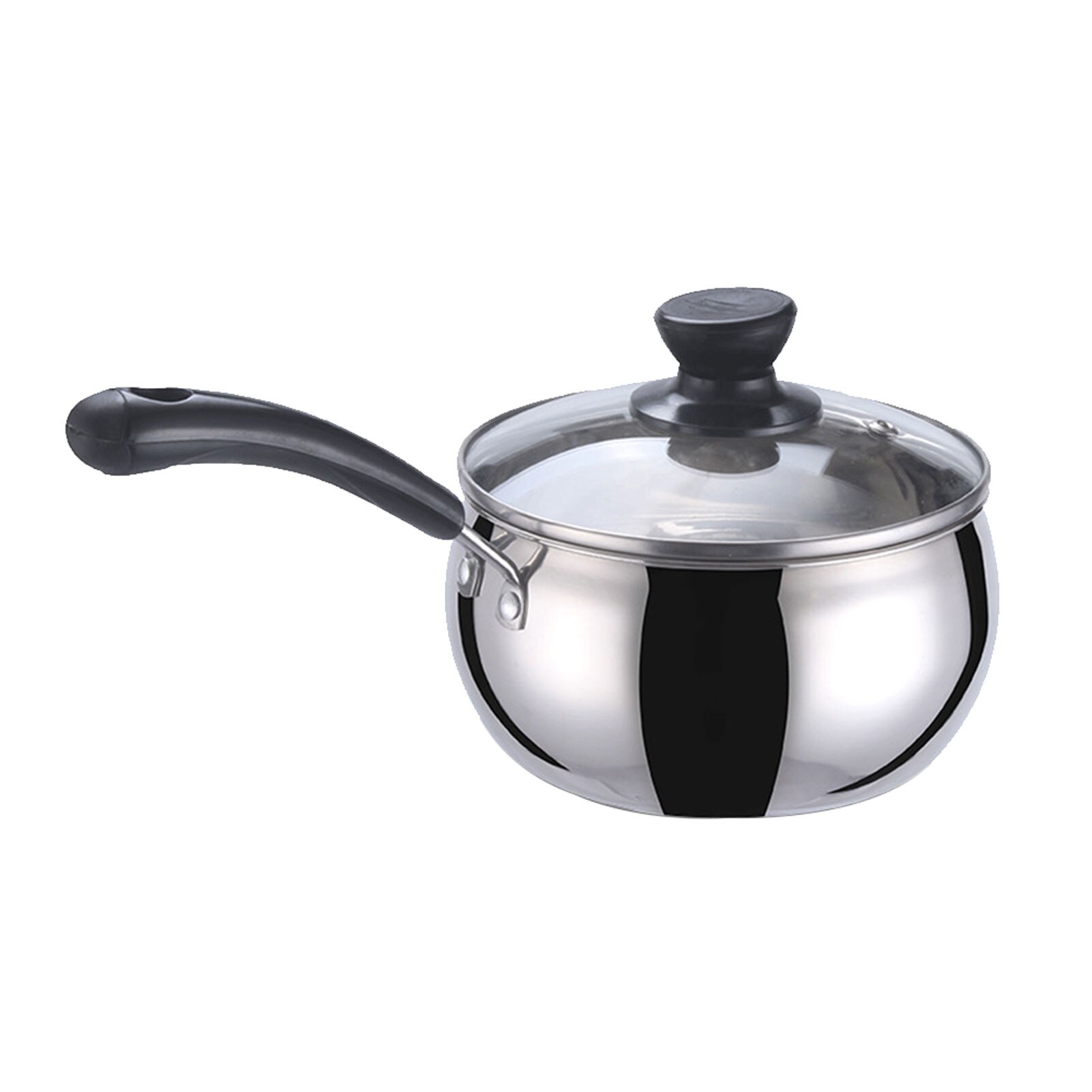 With Vented Lid Stainless Steel Nonstick Anti Slip Handle Sauce Pan Easy Clean Cooking Milk Durable Kitchen Tools Home Soup Pot: 12cm