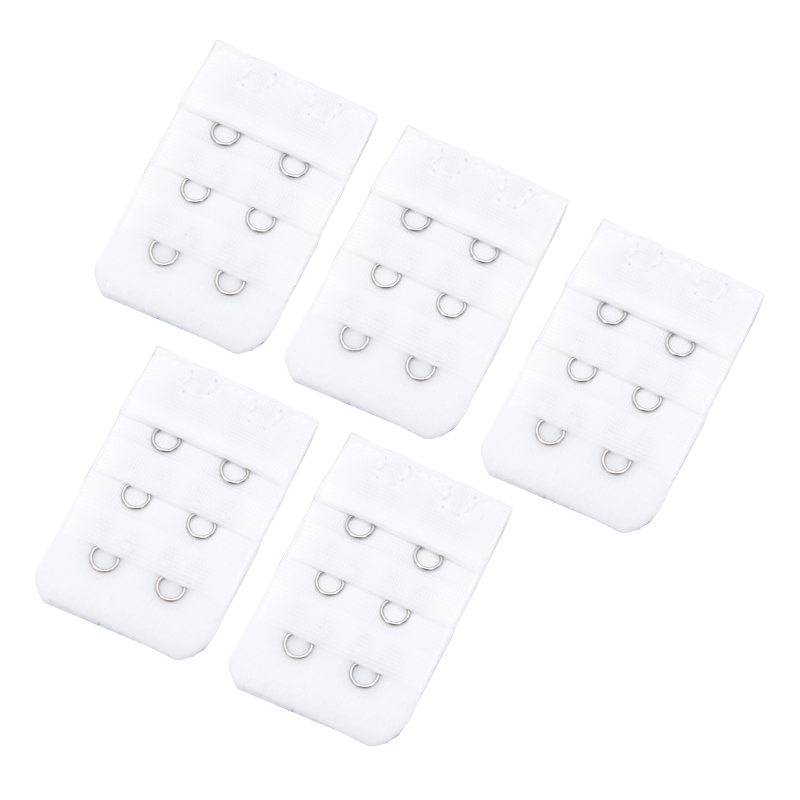 5Pcs Bra Extender Strap Extension 2 Hooks 3 Rows Women Intimates Adjustable Bra Hook Extenders Womens Handmade DIY Accessoires: WHITE