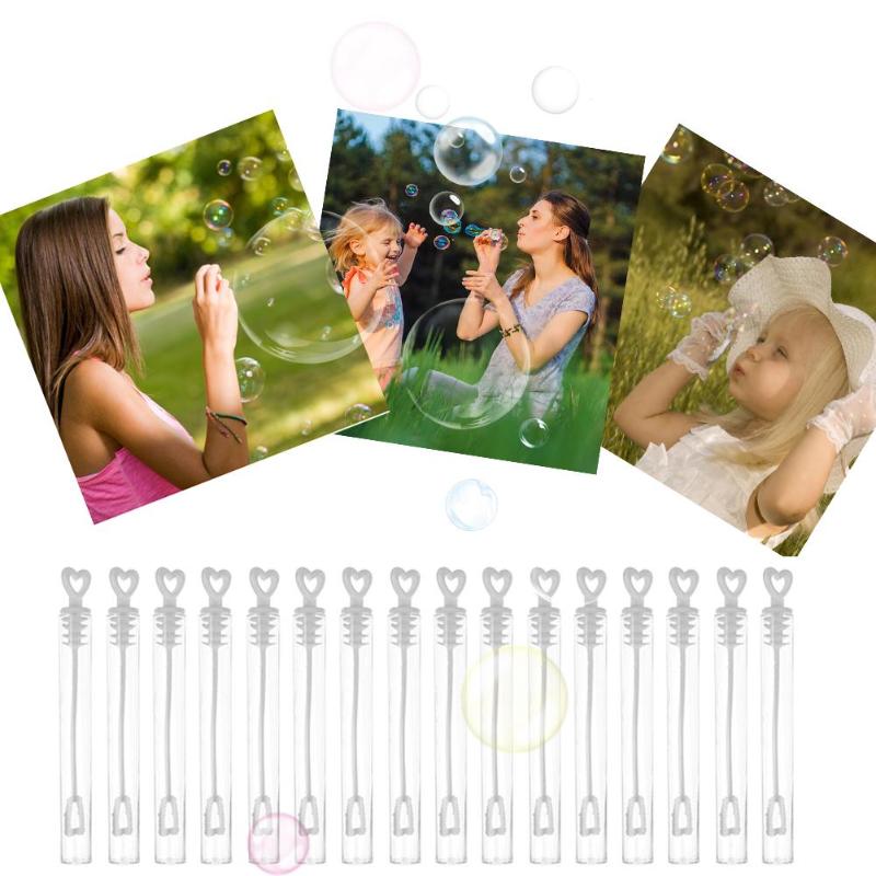 60Pcs Bubble Maker Water Fles Speelgoed Liefde Hart Wand Buis Bruiloft Party