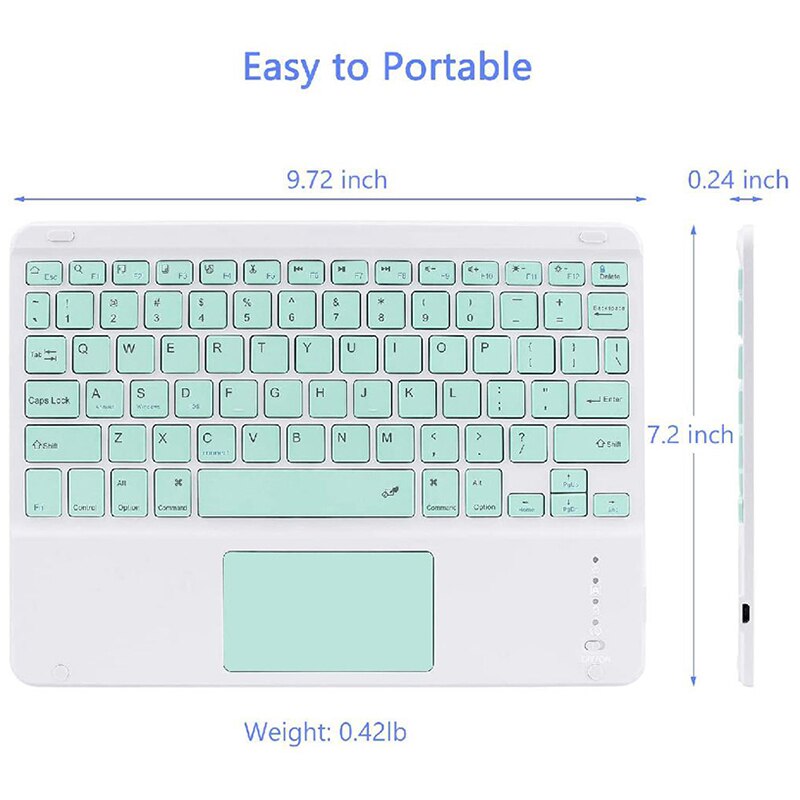 Oplaadbaar draadloos bluetooth-toetsenbord met touchpad 10m draadloos voor pc, computer, tablet, mobiele telefoon voor android, ios 13 en hoger