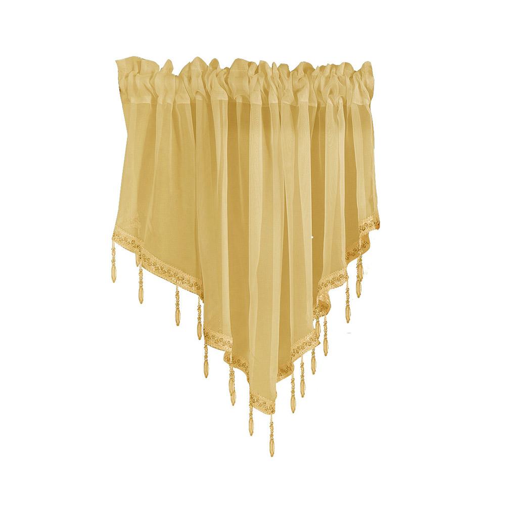 Solid Color Triangle Shape Kitchen Short Curtain Window Valance Drape Home Kitchen Living Room Bedroom Decor: Ginger