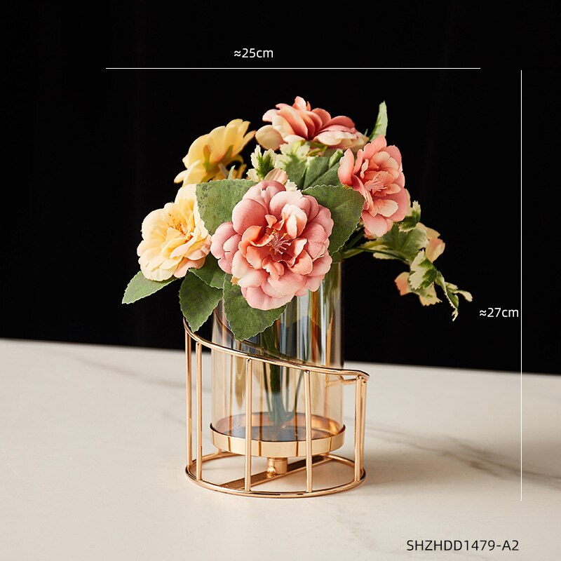 Gouden kaarsenhouder, europese geometrische ijzeren kandelaar, romantische kristallen kaarsenhouder, woondecoratie, tafeldecoratie, huwelijksknutselwerk