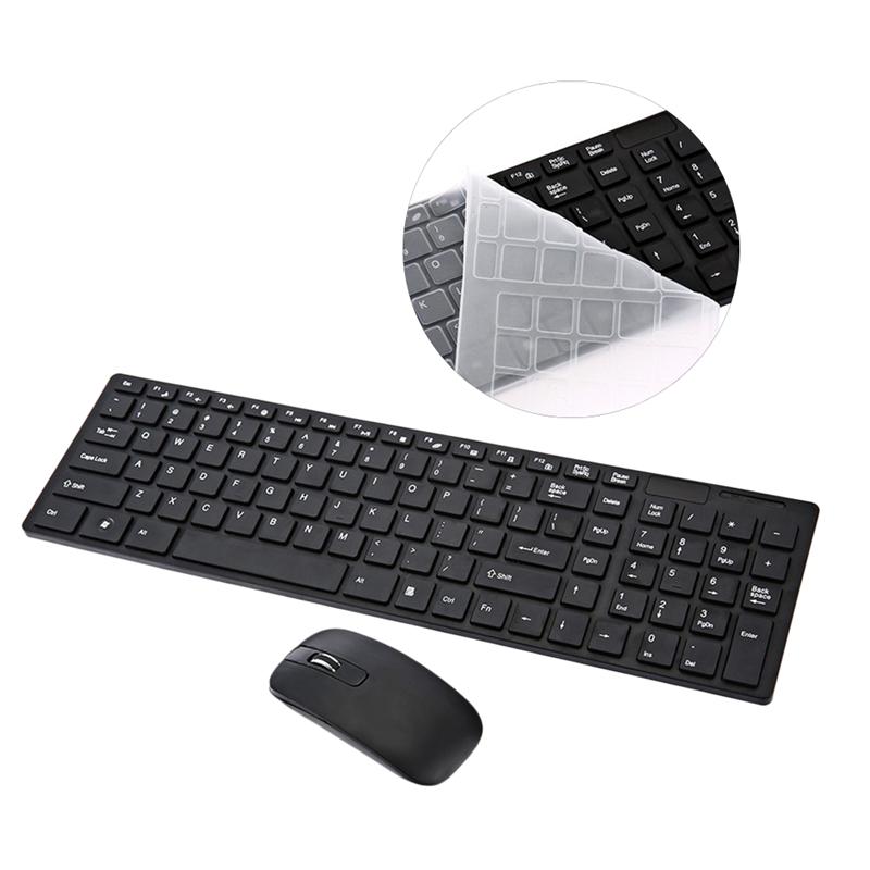 2.4G Home Keyboard Wireless Keyboard Ultra-Thin Office Keyboard With Mouse (With Keyboard Cover, Without Battery)