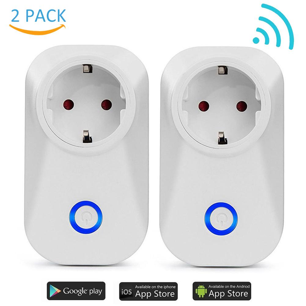 Neueste WIFI Smart Plug Smart Switch Buchse EU Stecker Audio Control Smart Timing Buchse Drahtlose Outlet Stimme Intelligente Steuerung: 2pcs