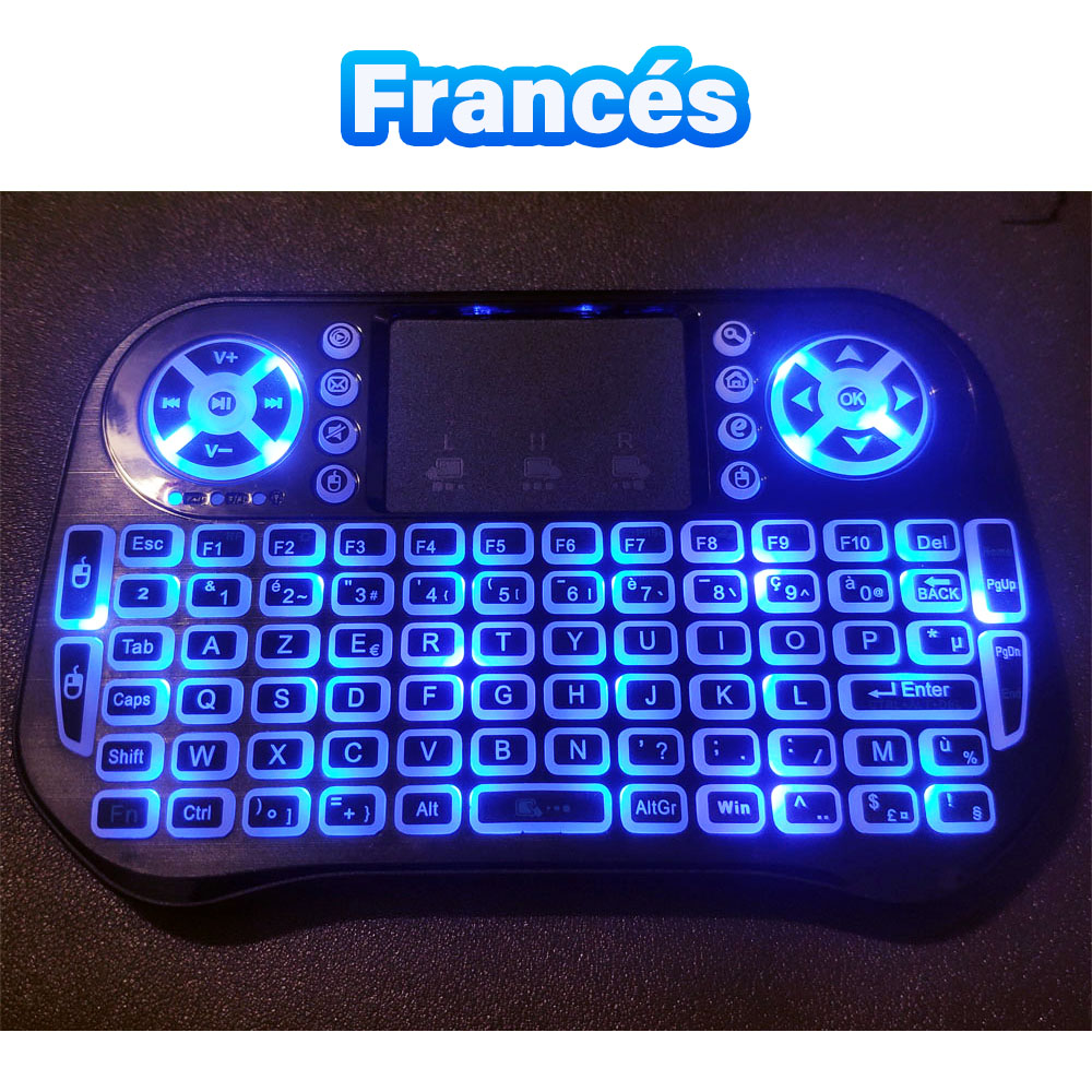Bluetooth Wireless Mini Keyboard Backlit 2.4G USB English Russian French Spanish Portuguese Arabic Hebrew for Android TV Box PC: Khaki