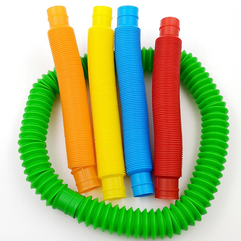 Mini tubos de plástico antiestrés para niños y adultos, juguete sensorial antiestrés para aliviar el estrés, 5 uds.