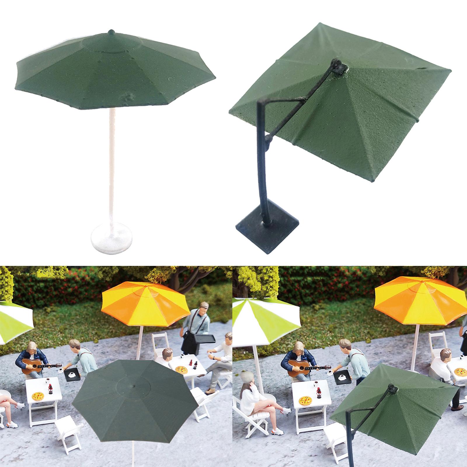 Resin Miniature Umbrella Model Building Scene 1/64 Umbrella Model Diorama Toy for Diorama Street Cafe Dollhouse Decoration