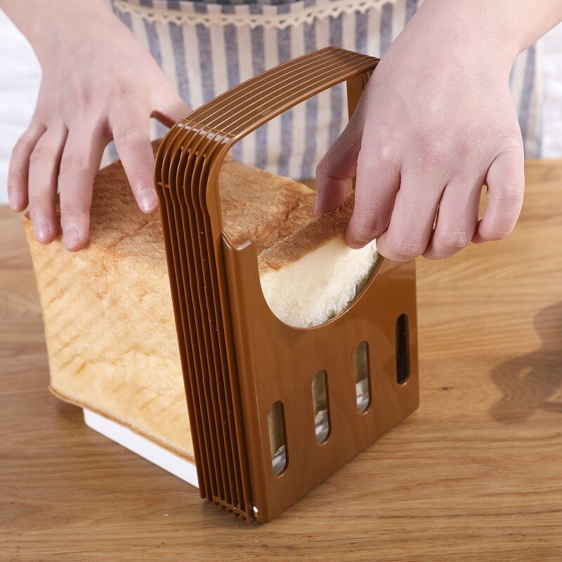2PCS Bread Slicer Bread Machine Toast Bagel Loaf Sandwich Slicer Cutter Foldable and Adjustable Home Kitchen Accessories