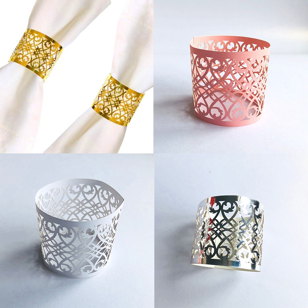 50 stk servietringe til bryllup borddekoration nederdel prinsesse prins rhinsten guld servietringe holder festartikler