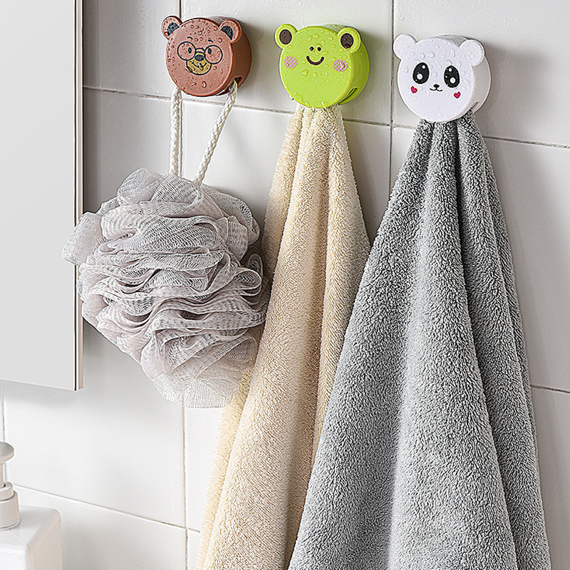 Cartoon Wall Mounted Rag Rack Punch-free Towel Clip Viscose Towel Storage Clip Paste Without Trace Storage Rack For Kitchen