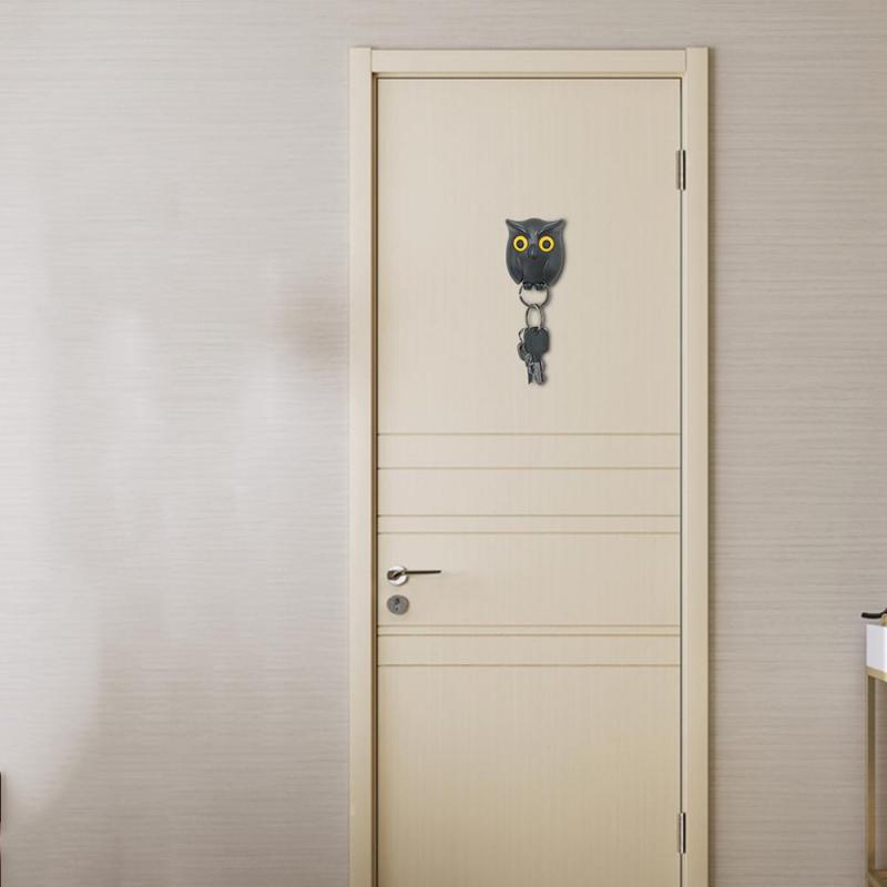 1 pçs criativo animal coruja magnético suporte chave de parede ímãs manter chaveiros gancho gancho gancho decorativo