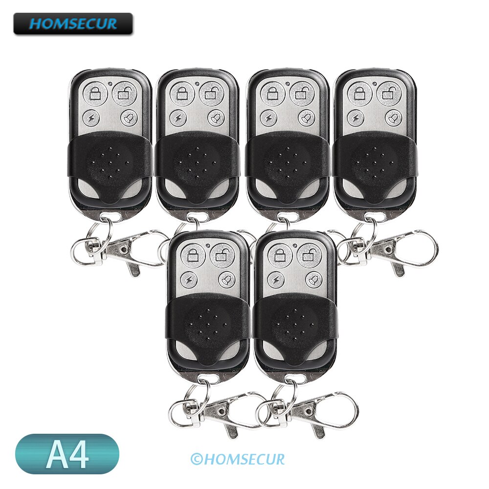 HOMSECUR A4 6Pcs 433MHz RF Remote Control Keyfob For Our Home Alarm System
