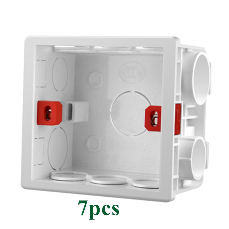Adjustable 86 Switch socket Box,Mount Back Box Plasterboad 50mm Depth Wall Switch Wall Socket Mounting Cassette BOX,PVC,12 PCS: 7pcs