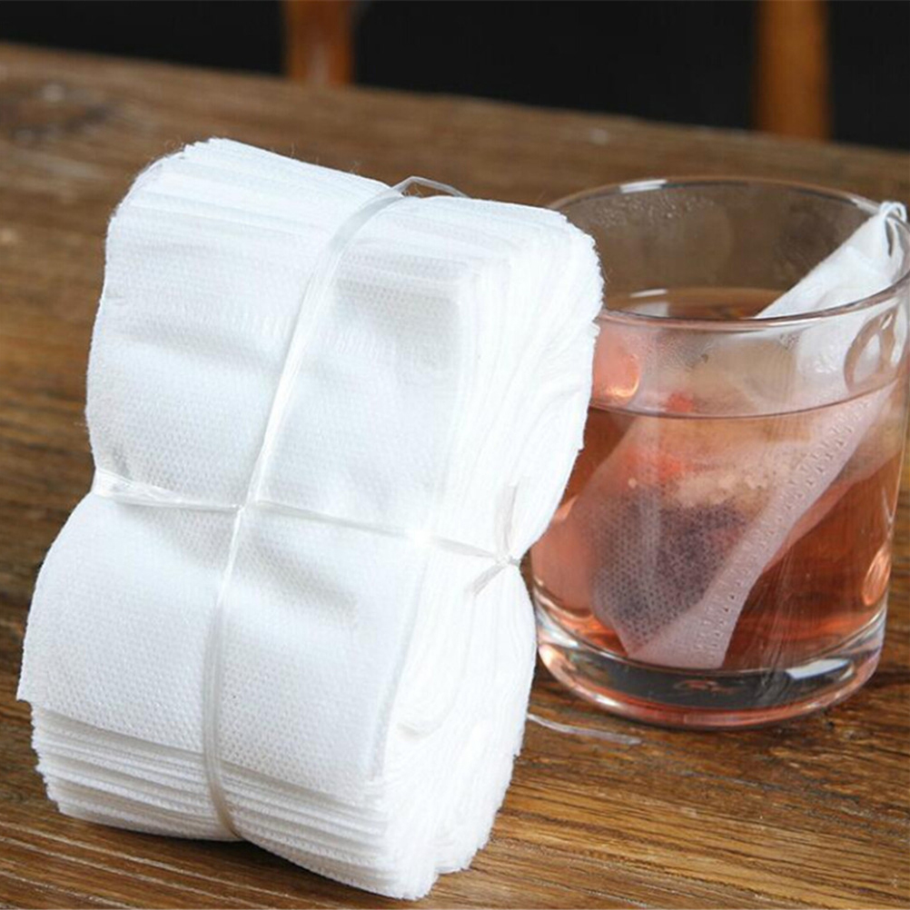 N2HAO-bolsas de té desechables, bolsitas de té vacías con cuerda, bolsa de sellado para té, tela no tejida, papel, 100 Uds.