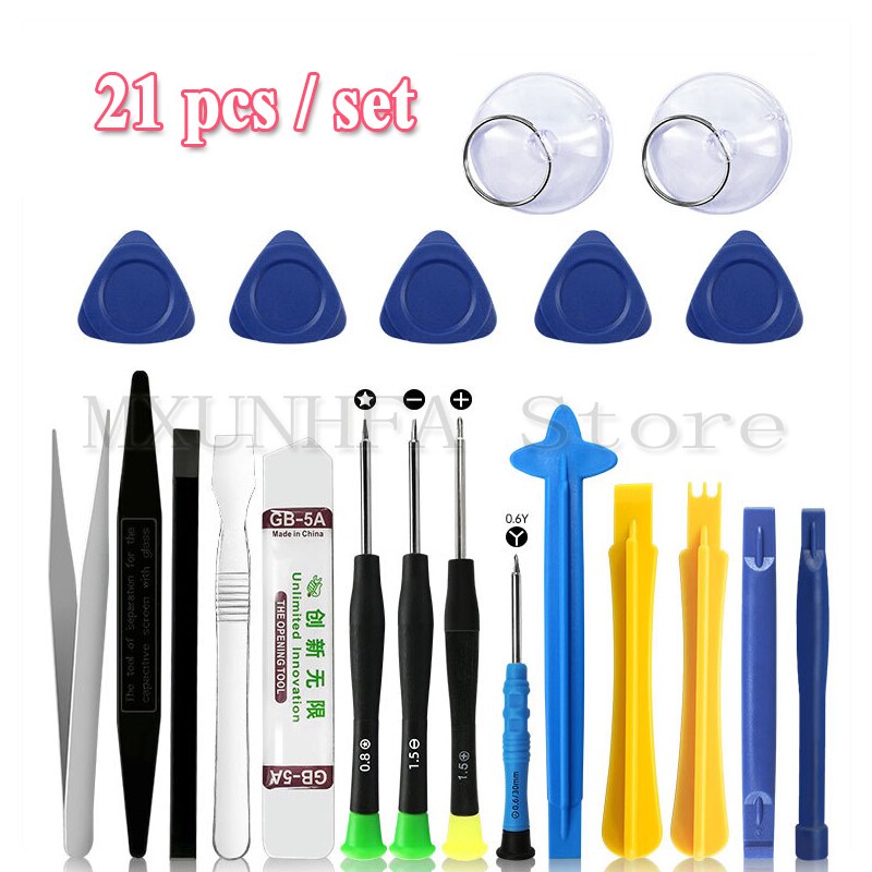 25 in 1 Screwdriver Set Mobile Phone Repair Tool Kit Spudger Pry Opening Tools for iPhone Android Replacement DIY Hand Tools: 21pcs