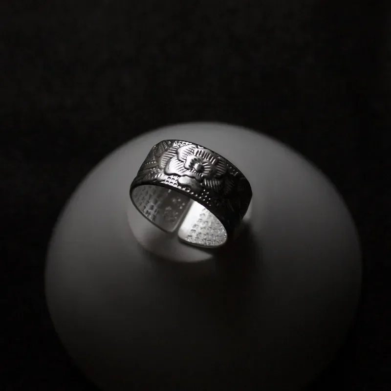 Bague bouddhiste en argent pour femme, prière tibétaine, cuivre, OM Mantra, 7 juifs, porte-bonheur: Champagne