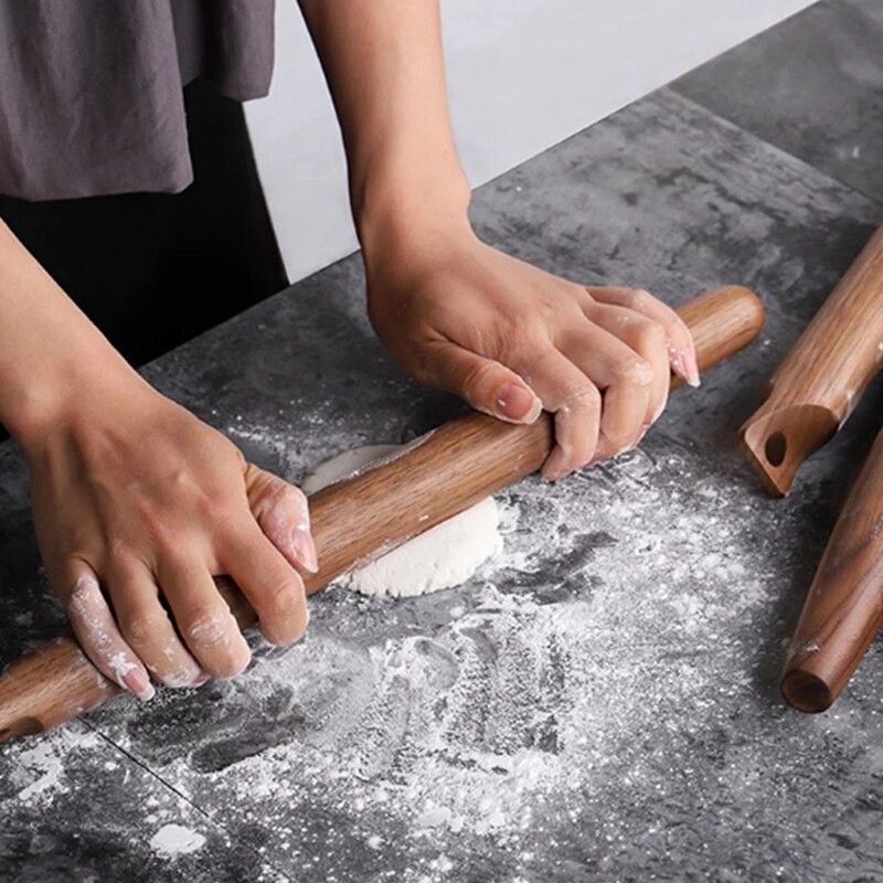Natural Walnut Rolling Pin for Dough Wooden Roller Pastry Roll Kitchen Accessories Cake Pizza Tools