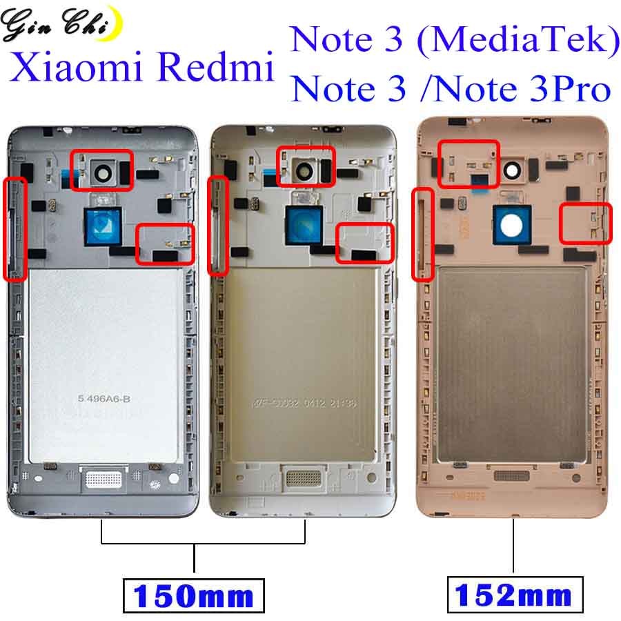 Originele Redmi Note 3 batterij cover Deur Terug Redmi Note 3 Pro Batterij Deur Vervangende Onderdelen Note 150mm 152mm Back Cover case