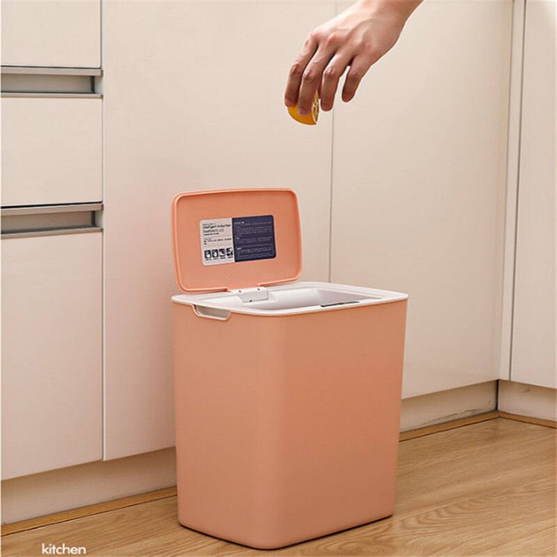 Intelligent Induction Trash Can with Lid Fully Automatic Induction Electric Home Large Trash Can