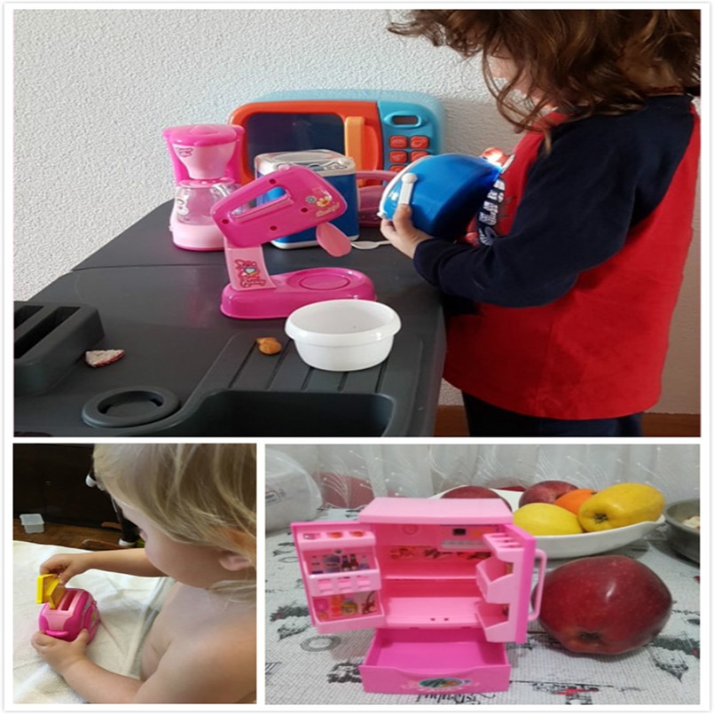 Rosa Per La Casa Elettrodomestici Bambini Giochi Di Imitazione Tostapane Aspirapolvere Fornello Educativi Cucina Giocattolo Set Per I Bambini Le Ragazze Giocattolo