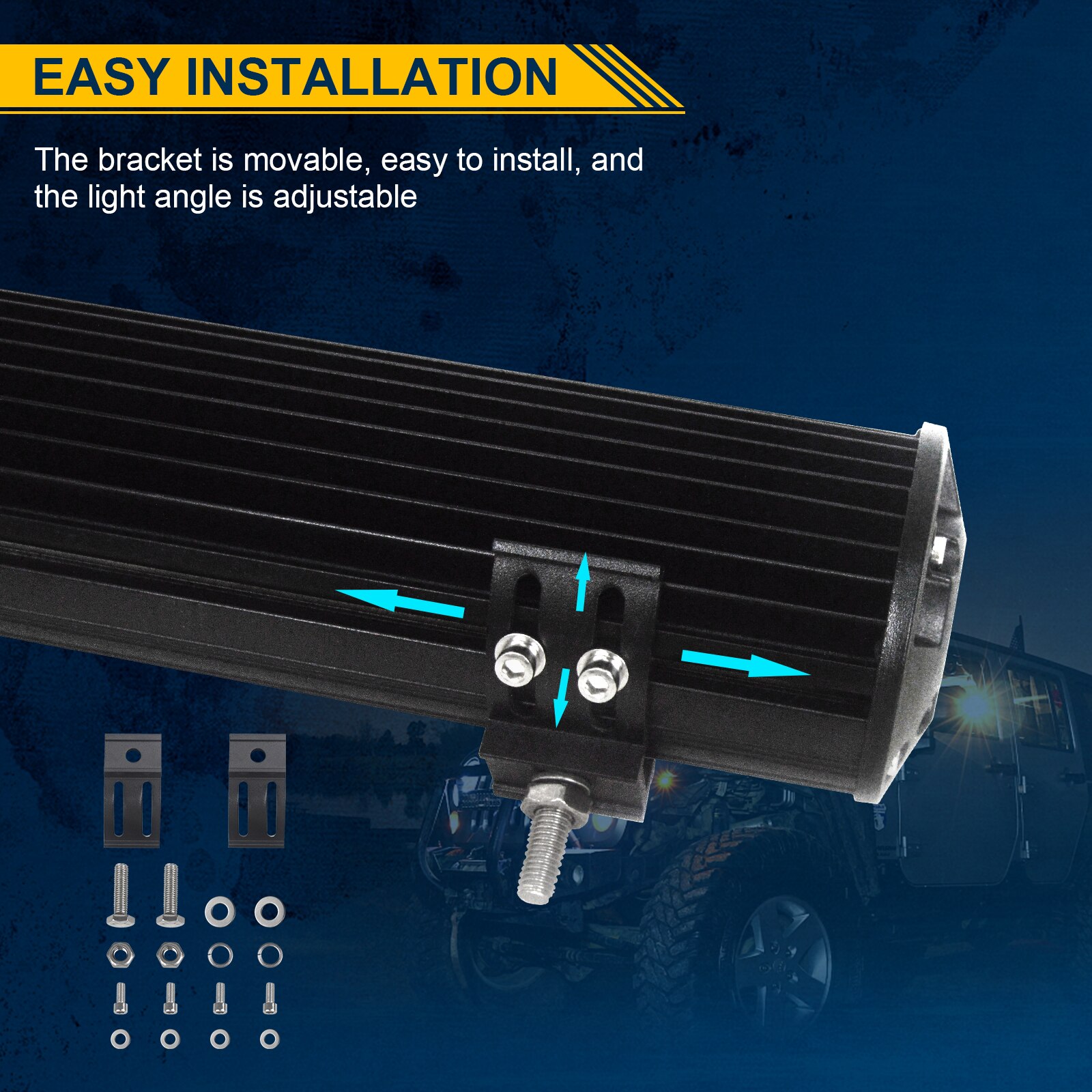 Auxtings 8D Tri rząd listwa Led 4/7/9/12/15/17/20/23 &#39;&#39;inch 60W ~ 480w 12V 24V listwa świetlna Led Offroad Led światło robocze 4x 4 światła samochodowe