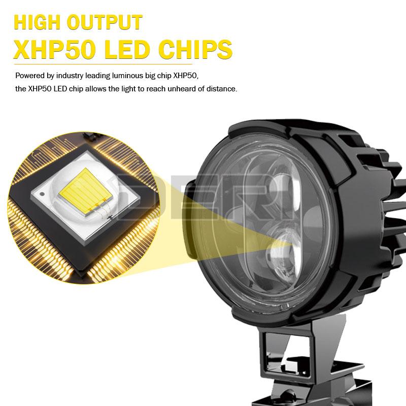 Motorcycle LED Spotlight Headlight Car ATV Driving Foglight Auxiliary Spotlight 12V 24V For moto dirt bike trucks SUVs UTV ATV