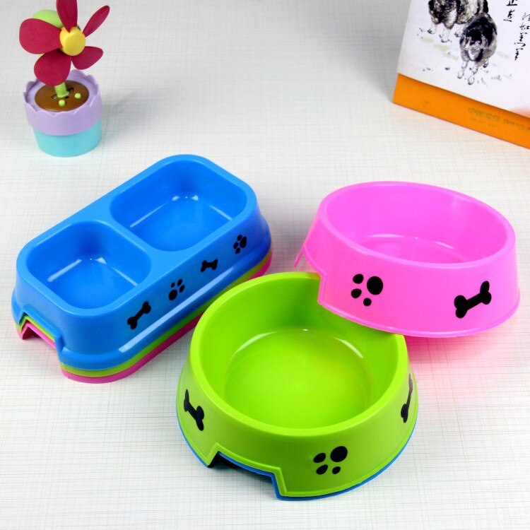Cuenco para perros de plástico seguro y no tóxico para mascotas, comedero para perros grandes, gatos, almacenamiento de comida, cuenco impreso para comida y bebida para perros.