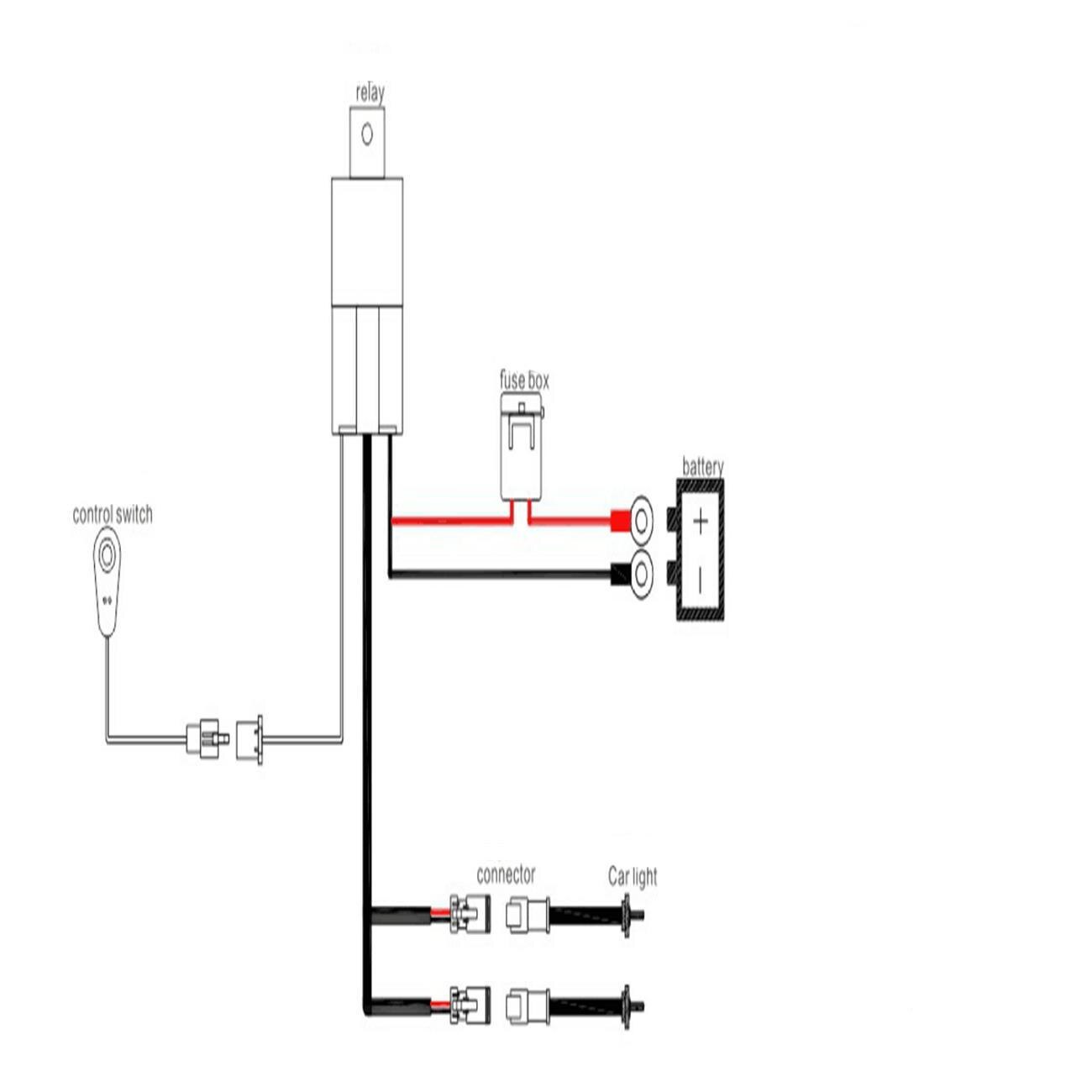 12/24V Car Auto Led Work Lamp Driving Lights Switch Wiring Loom Harness Offroad Led Light Bar Wire Cable 40A Switch Relay Kit: 1 switch for 2 lamps