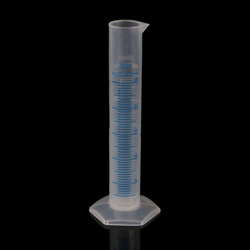 25mL Measuring Cylinder Laboratory Test Graduated Liquid Trial Tube Jar Tool