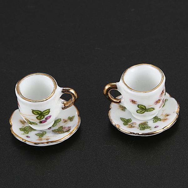 FBIL-1/6 Dollhouse Miniature Porcelain Coffee Tea cup set #C