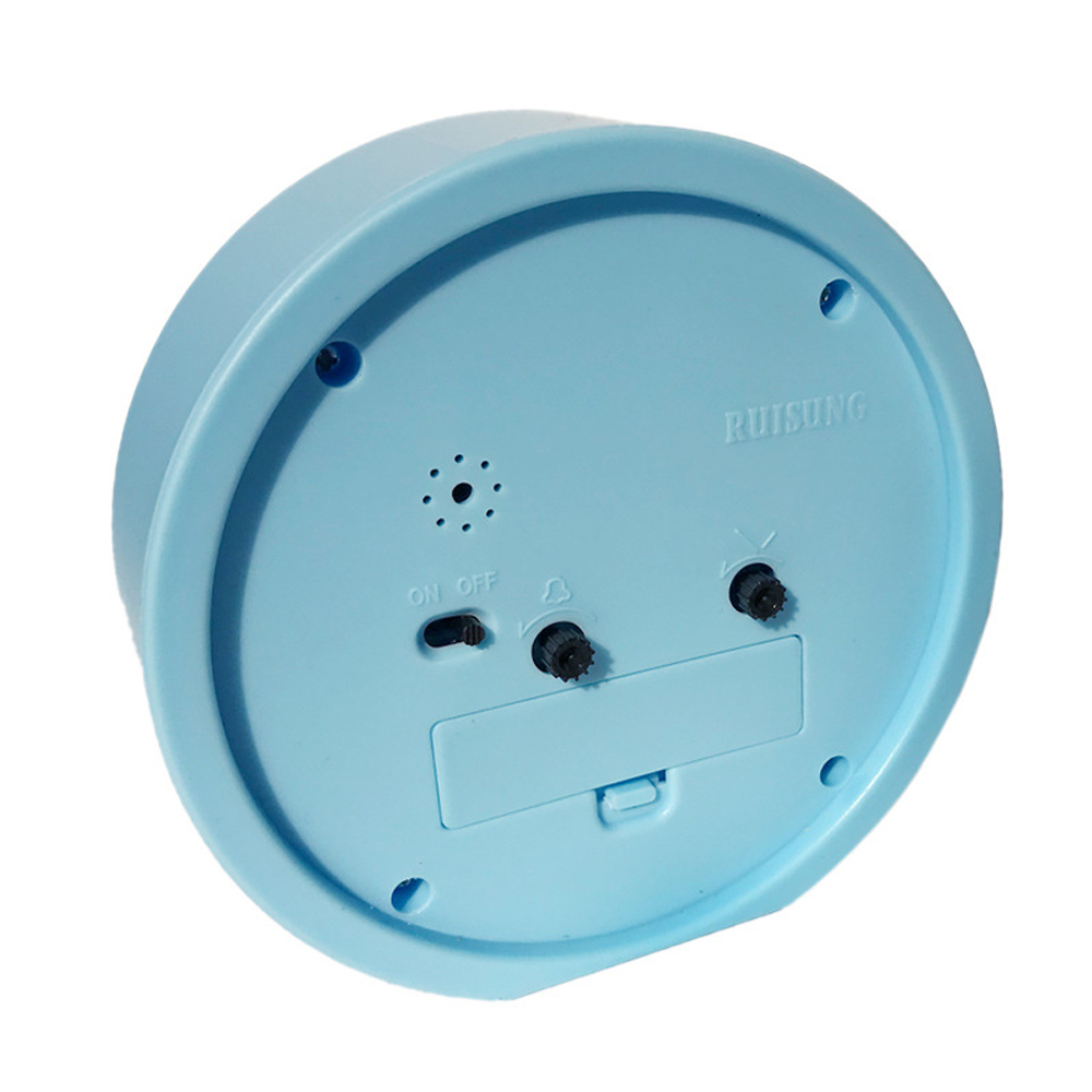 Round Alarm Clock Simple Style Wake Up Table Clock Square Silent Desk Clocks Snooze Portable Travel Alarm Clock Battery Powered