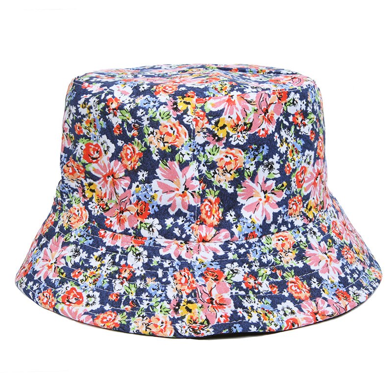 Gorros de pescador reversibles con estampado Floral para hombre y mujer, protector solar, de algodón, doble cara, antisol: Style 1