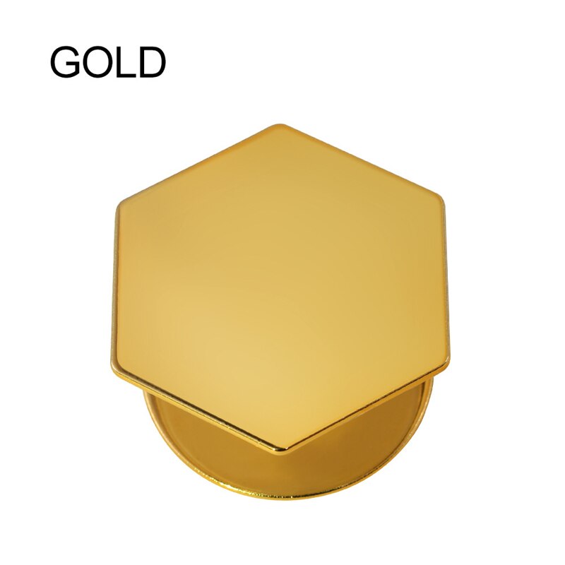 1 stuk hexagon gegalvaniseerd materiaal mobiele telefoon opvouwbare stretch airbag beugel vinger ring telefoonhouder ballon ondersteuning: Goud