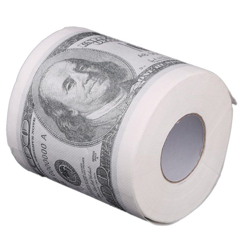 HHFF wc-papier rollen papier in patroon voor $100 Wit