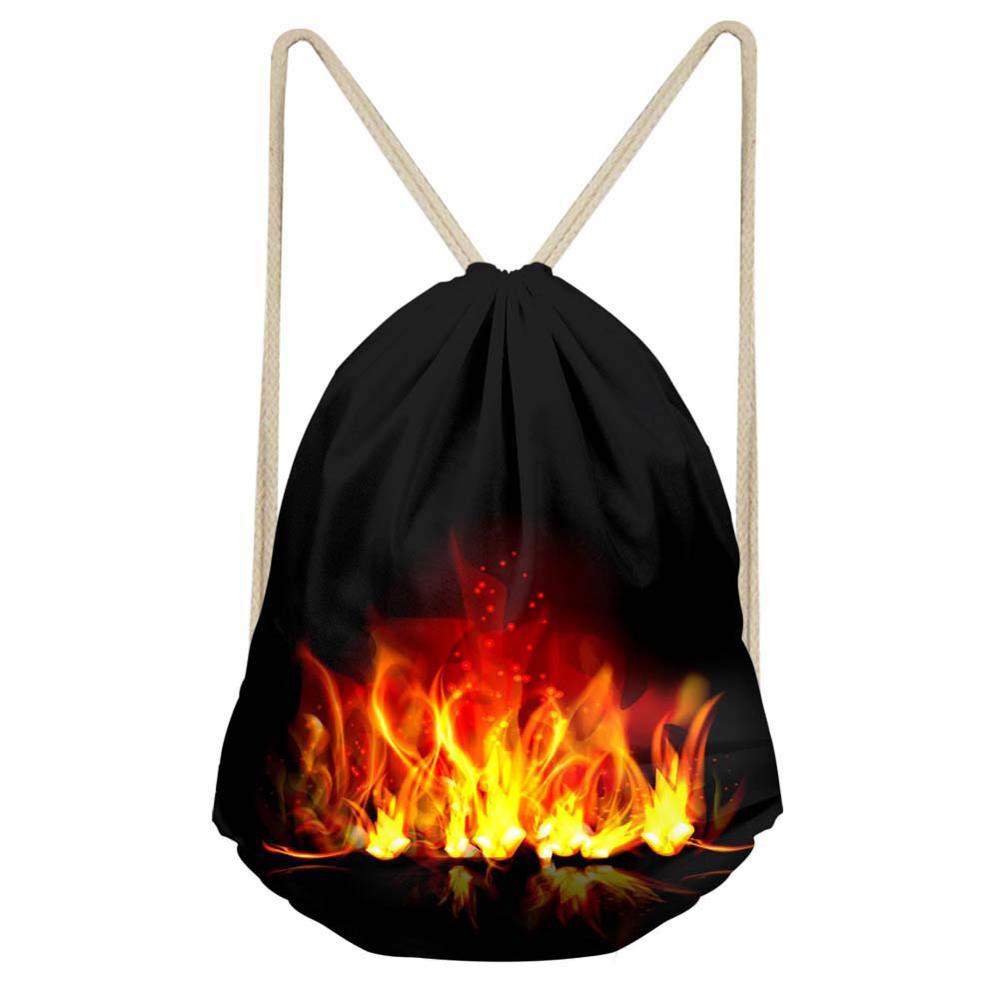 Noisydesigns erittäin kova tiger fire sarja painettu reppu naisille tytöille kiristysnauha laukku rento matka säilytyslaukut mochila: Cc3021 z 3