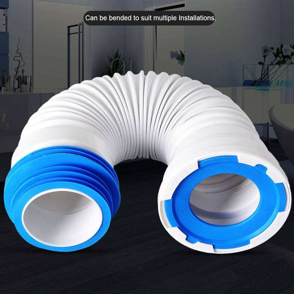 Adapter Flexible WC Waste Hose Drain For Toilet Repair Tool Pan Connector Plumbing Household Leakproof ABS Easy Install