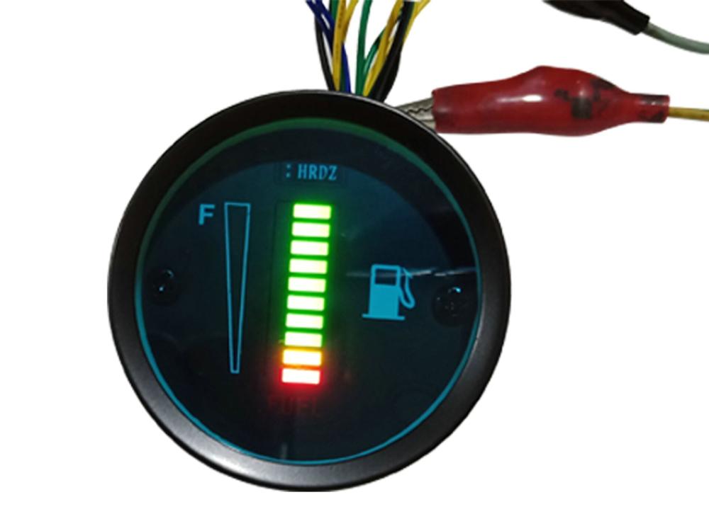 Car Fuel Gauge 52MM 12V LED Fuel Level Meter Gauge Fuel Level Sensor Motorcycle Automobile Aluminum Alloy