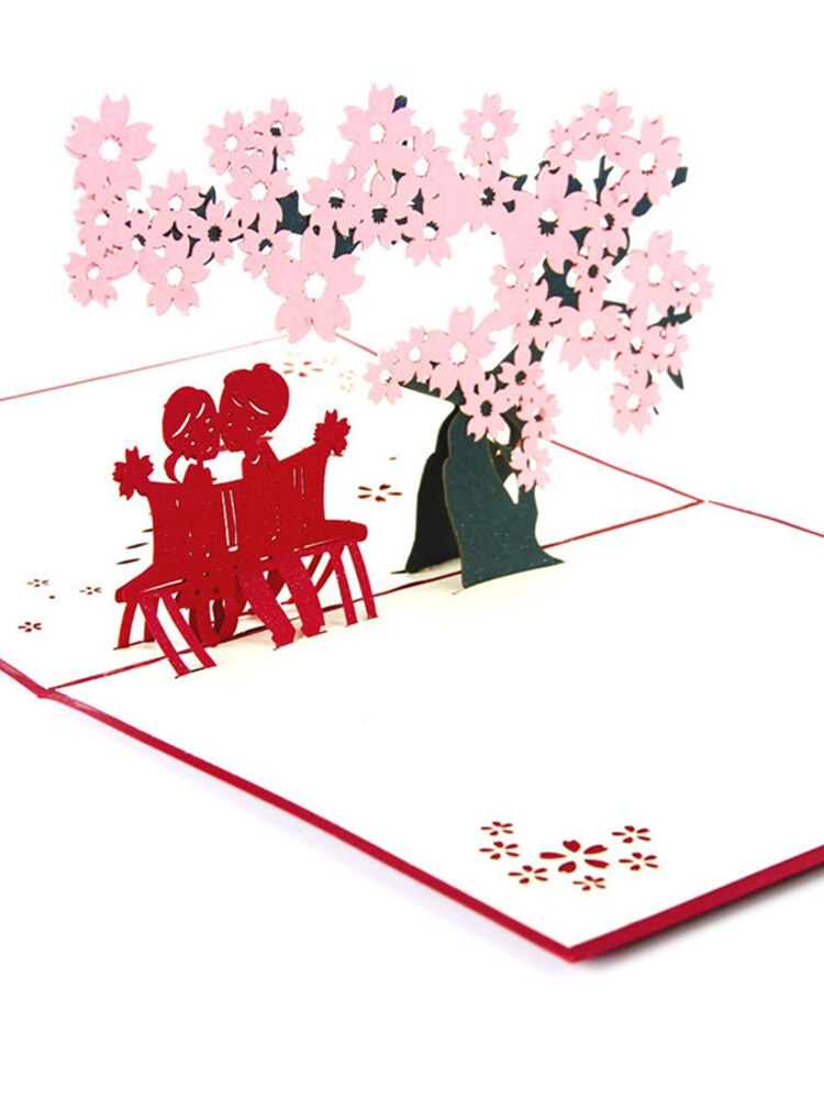 3D Pop UP Cards Valentines Day Postcard With Envelope Wedding Invitation Greeting Cards Anniversary Party Postcards