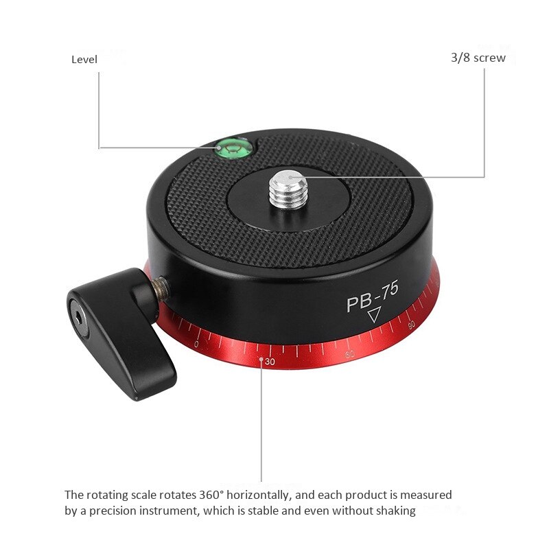 Aluminum Alloy Horizontal Rotating Head 360 Degree Panoramic Photography Head Tripod Accessories Maximum Load 6-10 Kg