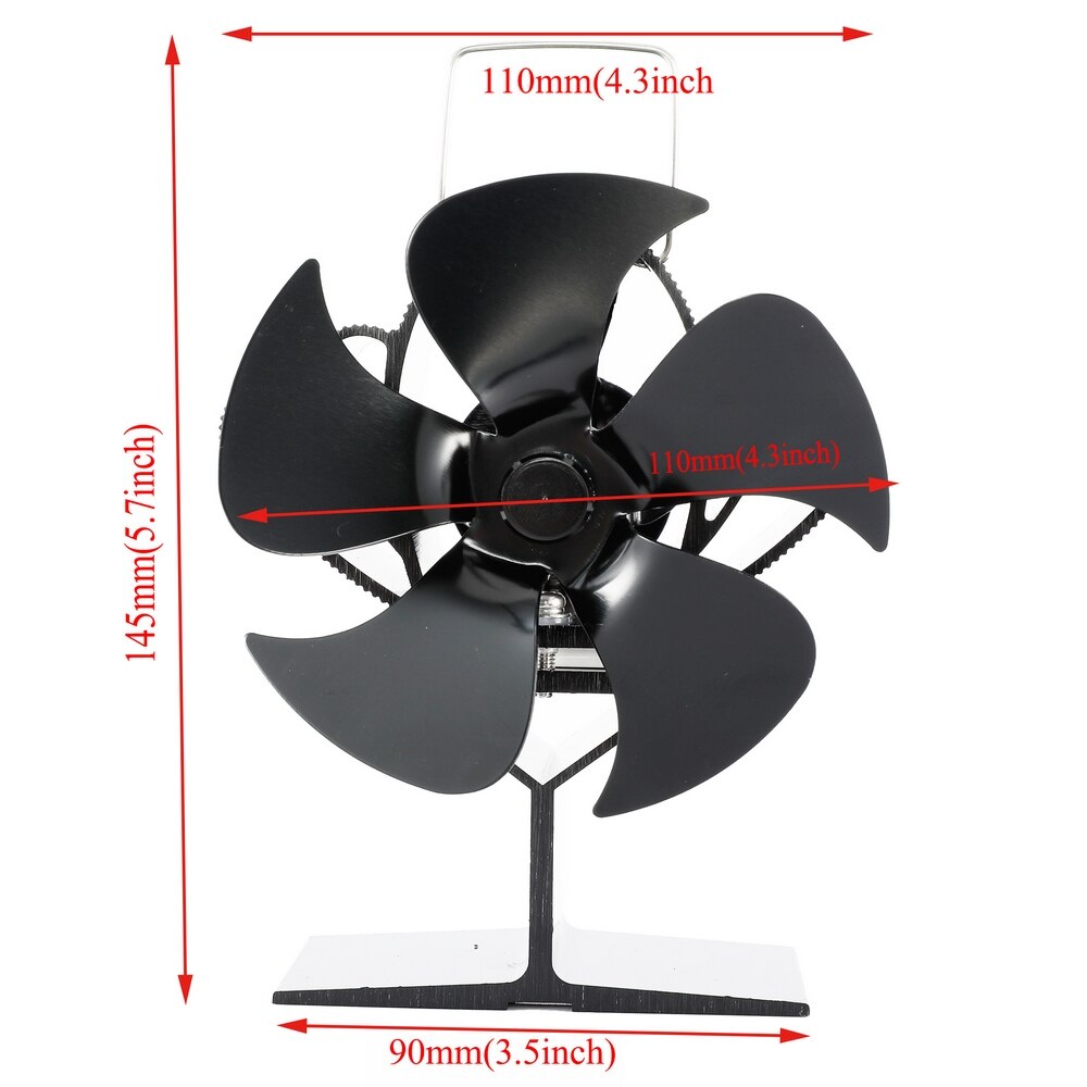 Wentylator kominkowy termoelektryczny automatycznie obracający się piec z pięcioma ostrzami wysokowydajny, swobodny montaż, napędzane ciepłem, ogrzewanie domowe