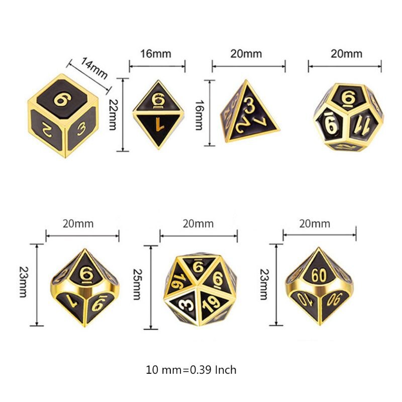 Metal Dice Set D&D Metal Polyhedral Dice Set DND Role Playing Games Board Game
