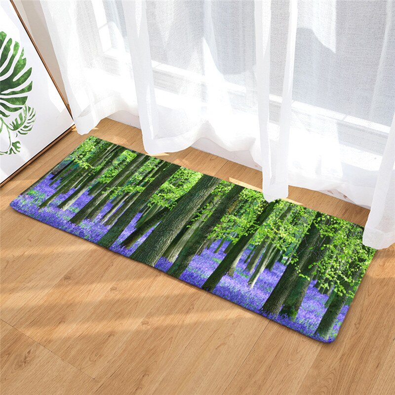 Peinture à la lavande antidérapante flanelle | 40x60cm, tapis de salle de bain, d'absorption d'eau, tapis de sol, tapis de porte, directe: 10