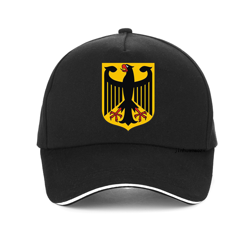 Wappen von Deutschland Baseball Kappe Neue Neutrale Baumwolle draussen Deutsche Flagge Patriot Hütte Abzeichen Männer frauen hüte knochen: Schwarz