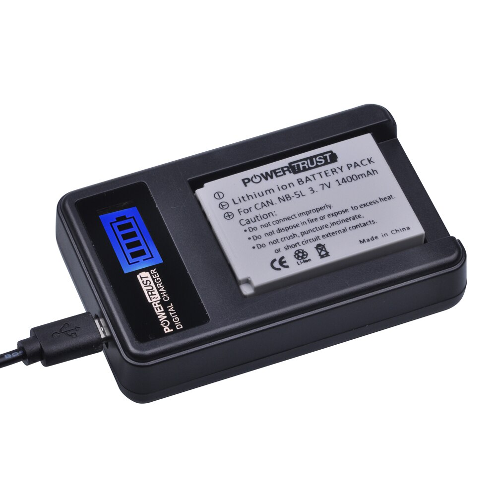 1Pcs NB-5L NB 5L NB5L Camera Battery + LCD USB Charger For Canon S110 SX200 SX210 SX220 SX230 IS HS IXUS 850 870 800 860 990: 1Battery and Charger