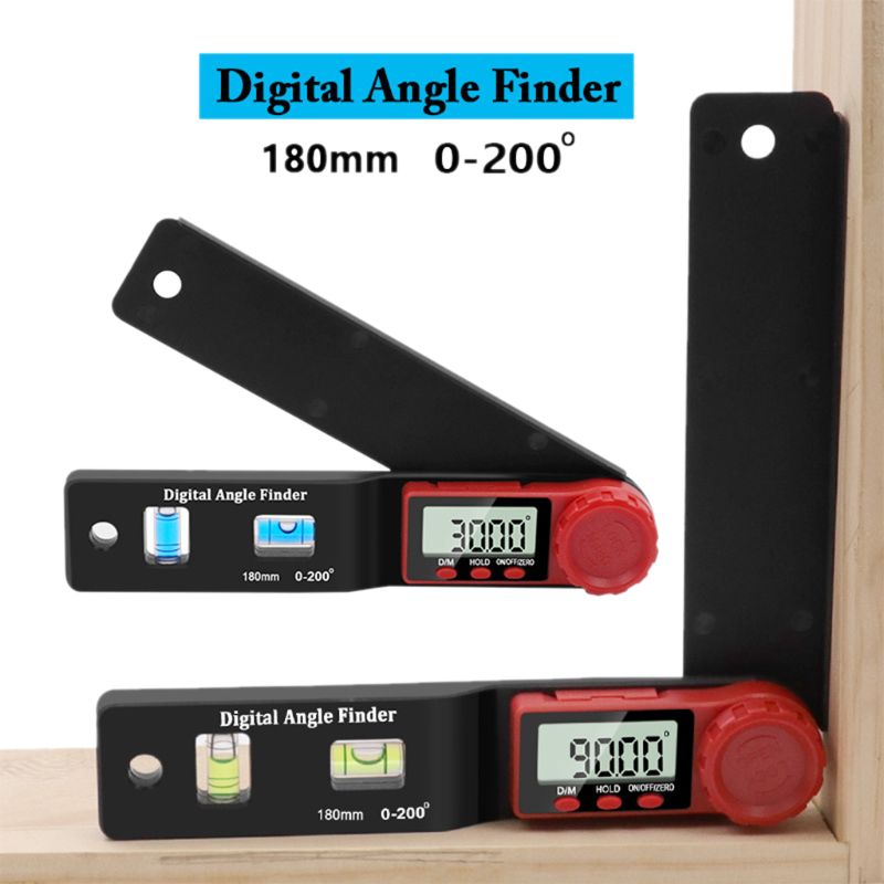 180mm 2 in 1 Digital Angle Finder Inclinometer Spirit-Level Angle Ruler Electronic Goniometer Protractor Angle Measuring Tool