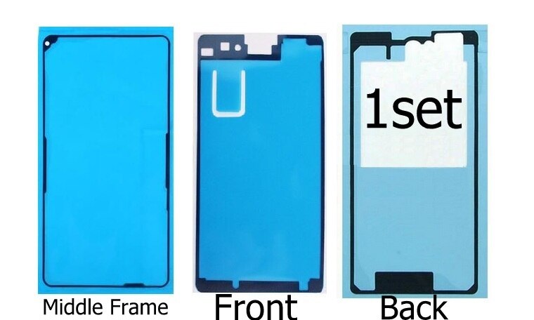 Cinta adhesiva Original para pantalla de Sony xperia Z1 mini M51W D5503, pegamento resistente al agua para carcasa de vidrio trasero, pegamento resistente al agua para SONY z1 compact 3m: 1x front back middle