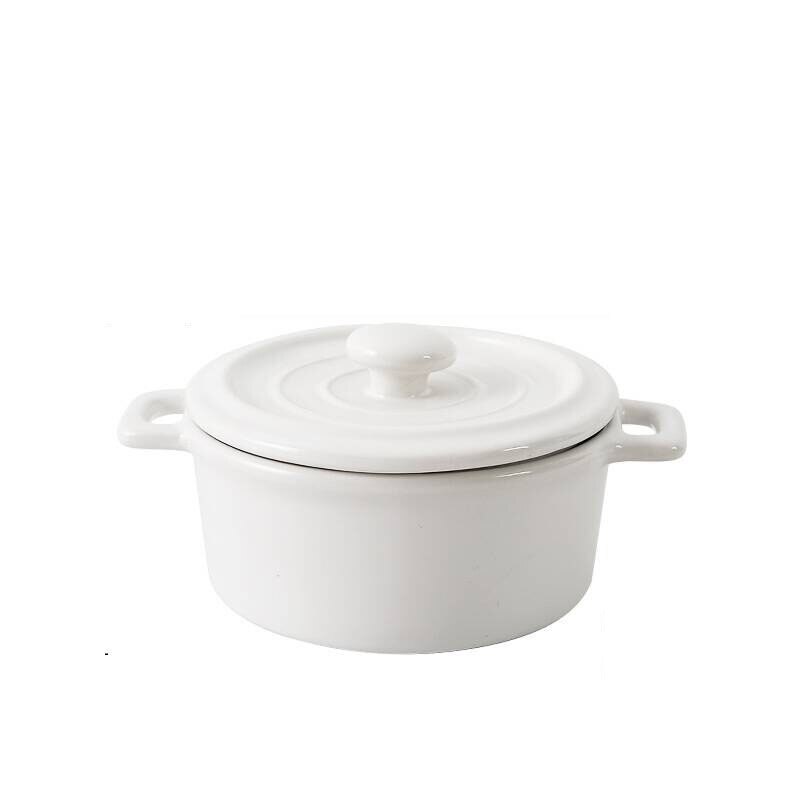 mini ceramiczna zupa Stockpot z pokrywką garnki Stewpot dzieci gulasz ciasto jajeczne strona główna Kichen używane garnki robić gotowania: biały